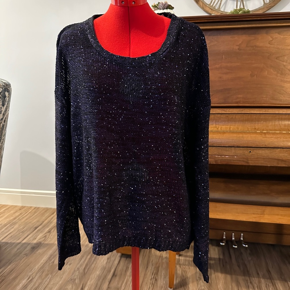 George Dark Purple Sparkle Sweater